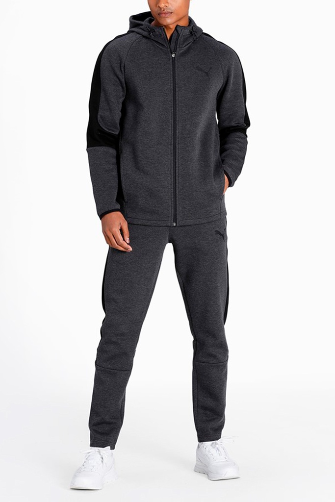 Puma 58581207 Sudadera de Hombre EVOSTRIPE Core FZ Hoodie Dark Gray Heath - 1