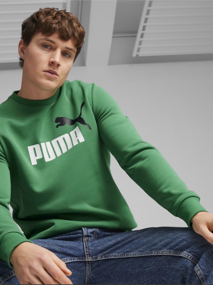 Puma 58676386 Sudadera de Hombre ESS+ 2 Col Big Logo Crew TR Archive Gree - 1