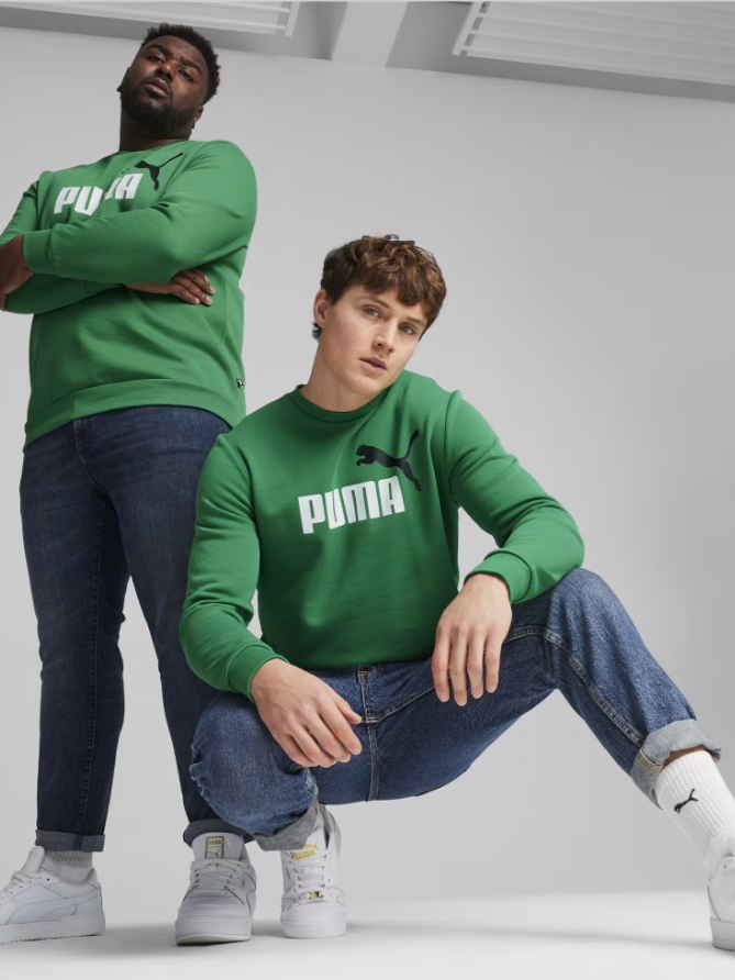 Puma 58676386 Sudadera de Hombre ESS+ 2 Col Big Logo Crew TR Archive Gree - 3