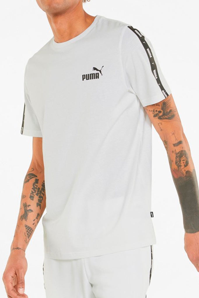 Puma 84738202 Camiseta de Hombre ESS+ Tape Tee White - 1