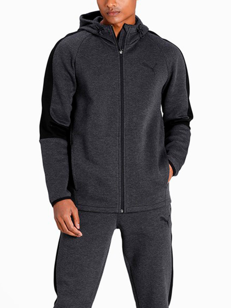 Puma 58581207 Sudadera de Hombre EVOSTRIPE Core FZ Hoodie Dark Gray Heath