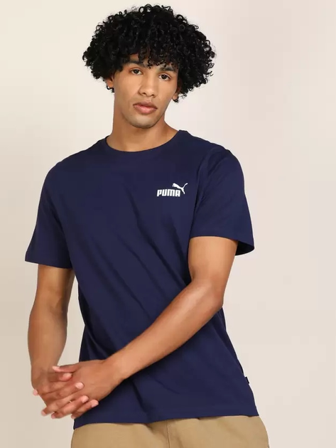 Puma 58666806 Camiseta de Hombre ESS Small Logo Tee Peacoat