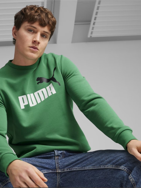 Puma 58676386 Sudadera de Hombre ESS+ 2 Col Big Logo Crew TR Archive Gree