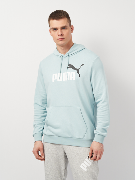 Puma 58676528 Sudadera de Hombre ESS+ 2 Col Big Logo Hoodie TR Turquoise